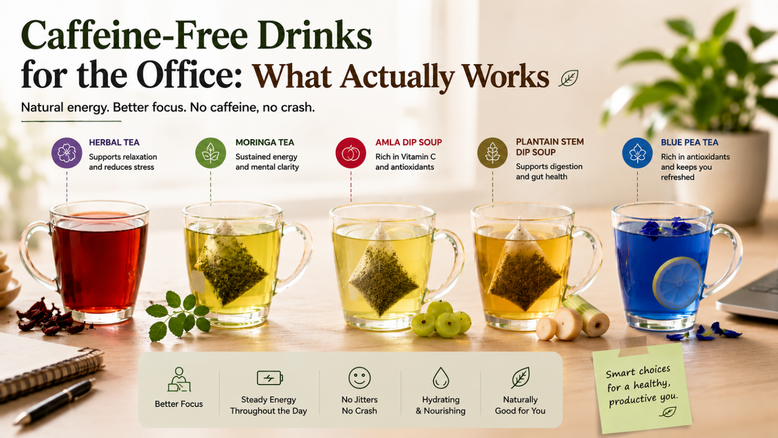Caffeine-Free Drinks for the Office: What Actually Works