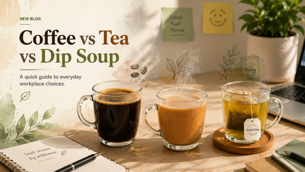 Coffee vs Tea vs Dip Soup vs Greens-Water: The Best Workday Drink?