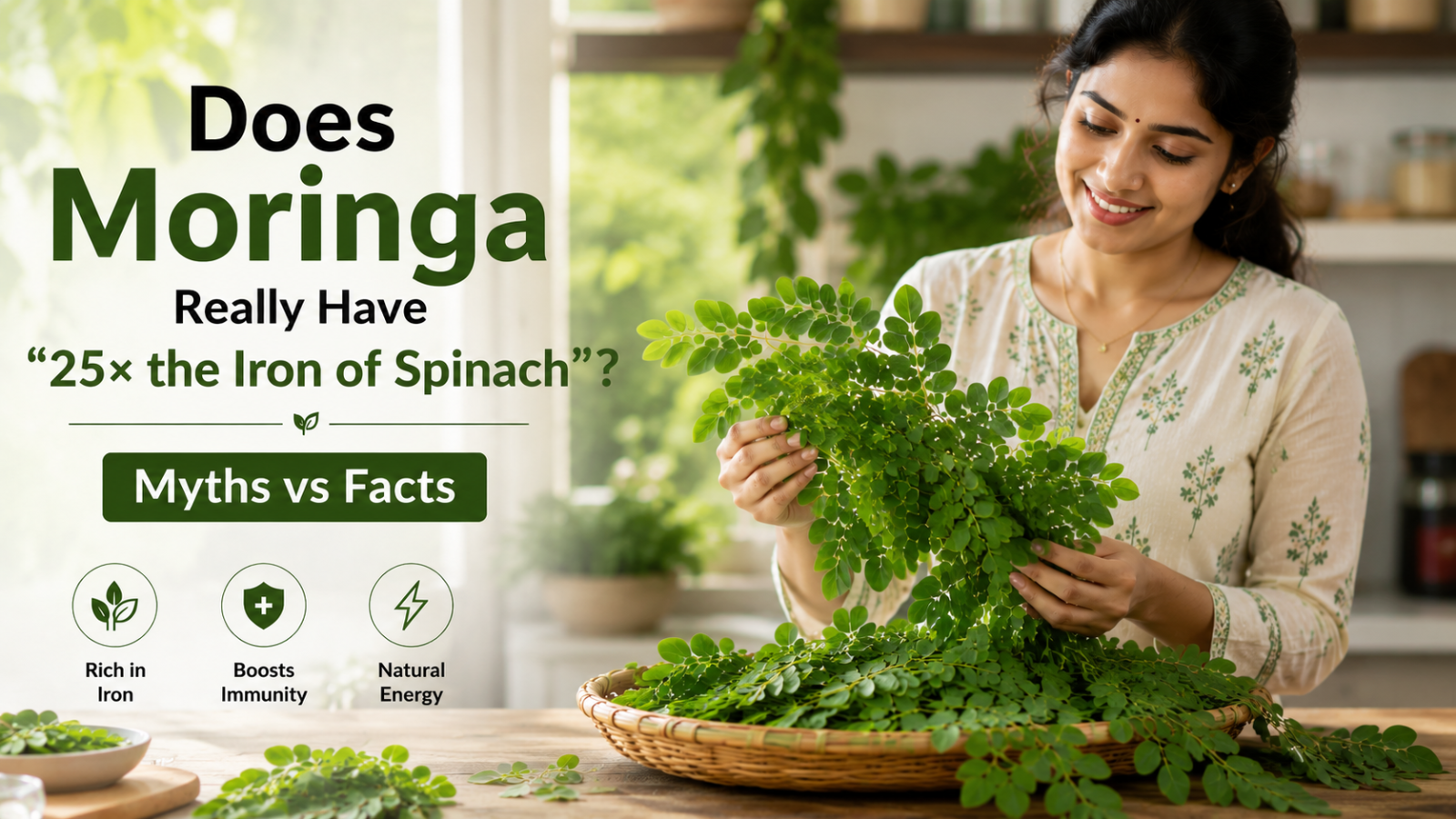 Does Moringa Really Have “25× the Iron of Spinach”? Myths vs Facts
