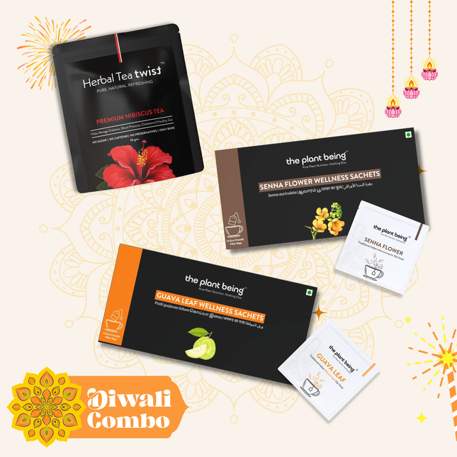 Gut & Glow Pack - Premium Hibiscus Tea, Guava Leaf Wellness Sachets & Senna Flower Wellness Sachets