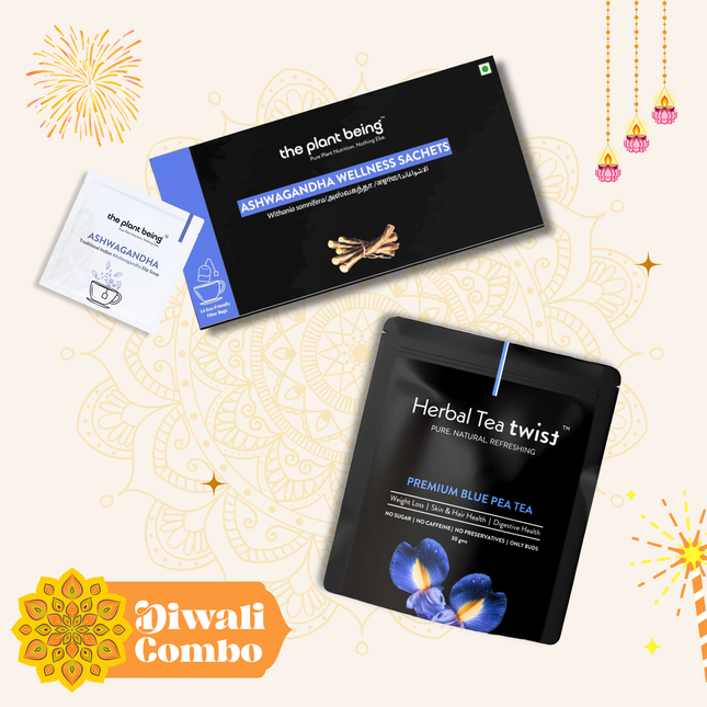 Calm & Shine – Ashwagandha Wellness Sachets & Premium Blue Pea Tea