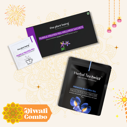 Glow & Soothe Duo – Premium Blue Pea Tea & Purple Nightshade Wellness Sachets