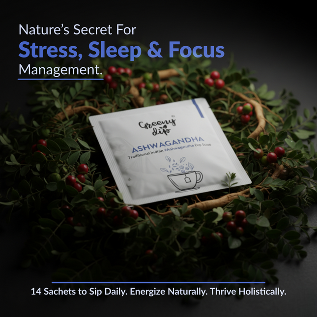 Ashwagandha Wellness Sachets (14-Day Pack) | Natural Stress and Sleep Support | Calming Daily Drink