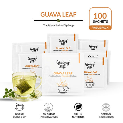 Guava Leaf Wellness Sachets (100 sachets, Value Pack) | Supports Healthy Digestion | Blood Sugar Management