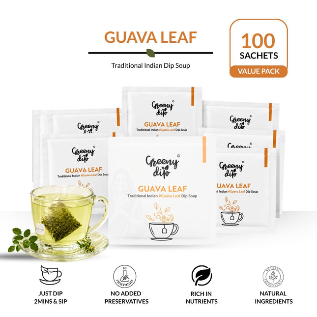 Guava Leaf Wellness Sachets (100 sachets, Value Pack) | Supports Healthy Digestion | Blood Sugar Management