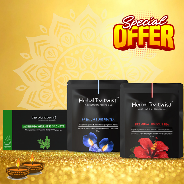 Diwali Bundle 2 - Moringa, Red Tea, Blue Tea