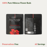 Premium Hibiscus Tea (Whole Buds, 60 Servings) | Diabetic Care | Healthy Gut