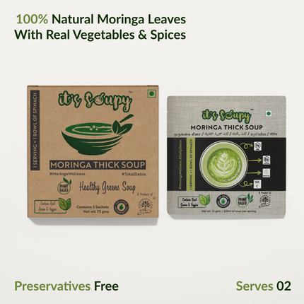 Moringa Soup (5 Sachets, Serves 10) | Protein Drink | Iron Rich | Real Moringa & Veggies