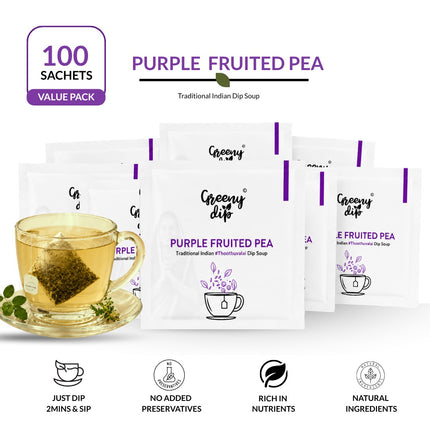 Purple Nightshade Wellness Sachets (100 sachets, Value Pack) | Lung Care | Cold & Cough Relief | Thoothuvalai Keerai