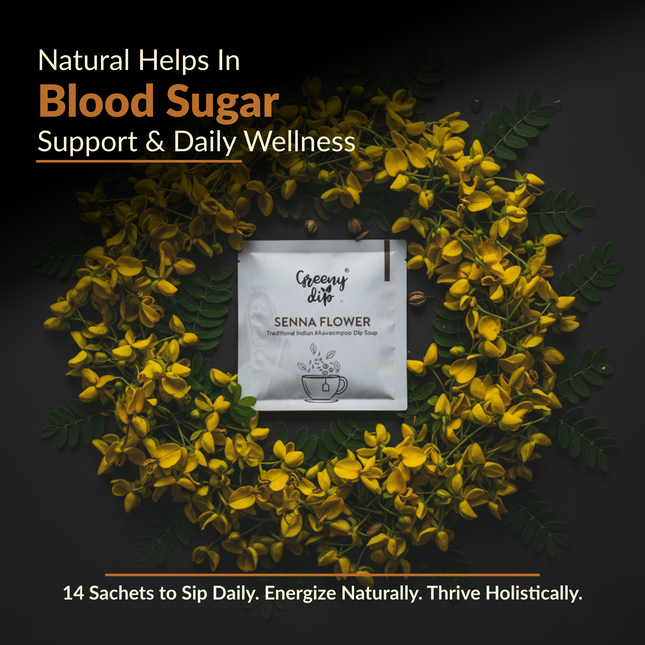 Senna Flower Wellness Sachets (14-Day Pack) | Diabetic Drink | Balances Sugar Level | Aavarampoo